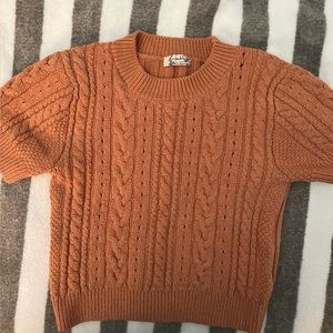 Free People cropped short sleeve sweater